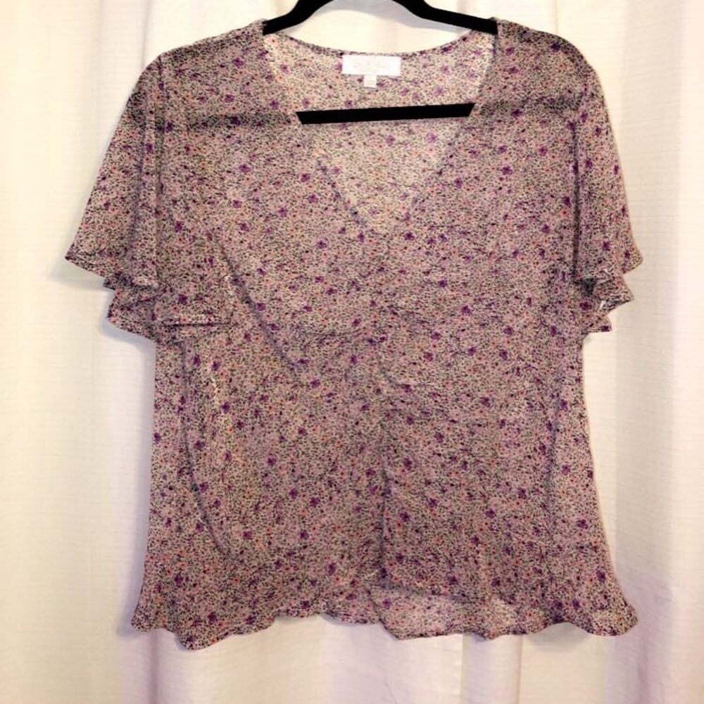 Floral sheer blouse